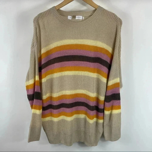 All in  Favor Striped Dolman Sleeve Sweater - Picture 2 of 10